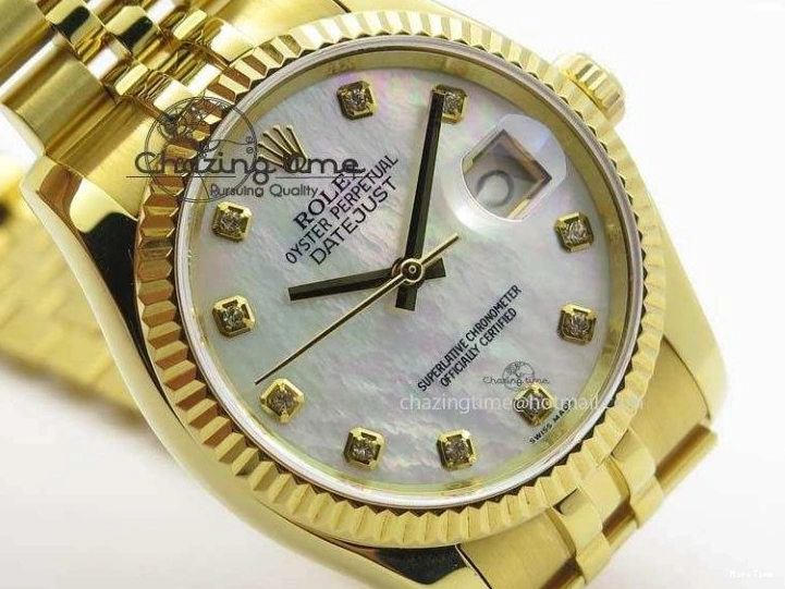 MiroTime 0106 DateJust 36mm Wrapped YG BP-Maker Best Edition White MOP Dial On Wrapped YG Bracelet ETA Bright 3835